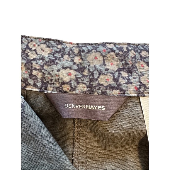 Denver Hayes Khaki Green Linen Blend Cargo Skirt With Pockets - Size 18 - Picture 6 of 9